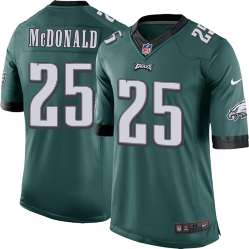 Men's Limited Tommy McDonald Nike Jersey Midnight Green Home - #25 NFL Philadelphia Eagles